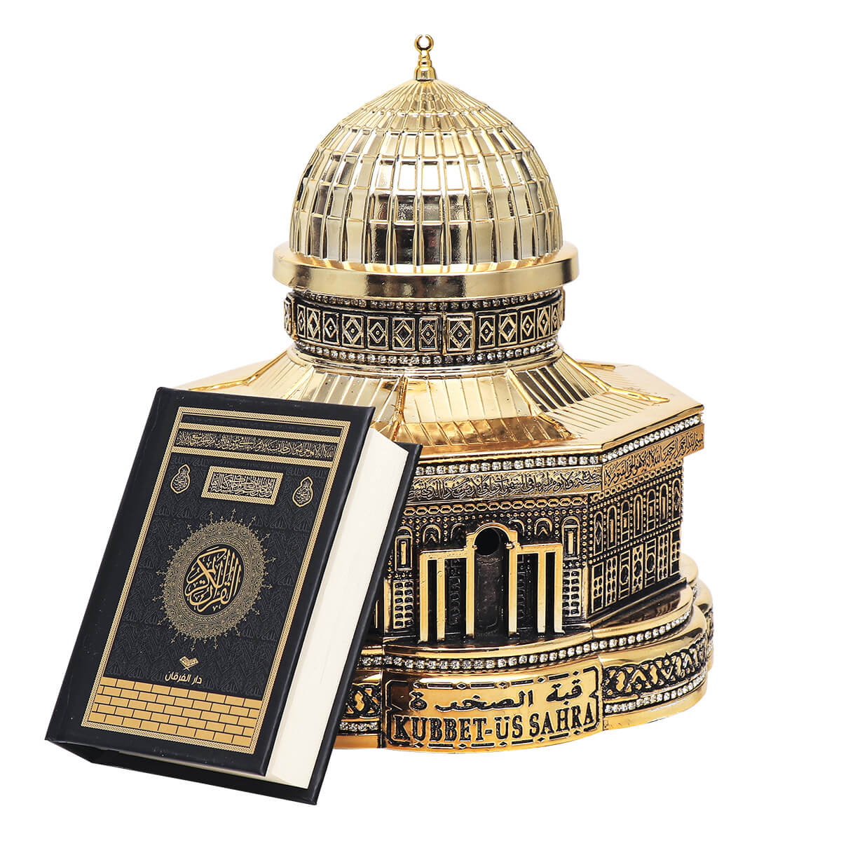 10416.jpg Kubbetus Sahra Kuran Kabı Biblo (20x23) + Cep Boy Medine Hatlı Arapça Sıvama Kapak Kabe Kuran-ı Kerim Hediye Seti - Görsel 1