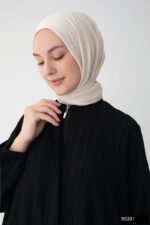 Modamiss Bürümcük Kumaş Bayan Hac ve Umre Elbisesi (2 parça) - Siyah - Görsel 4